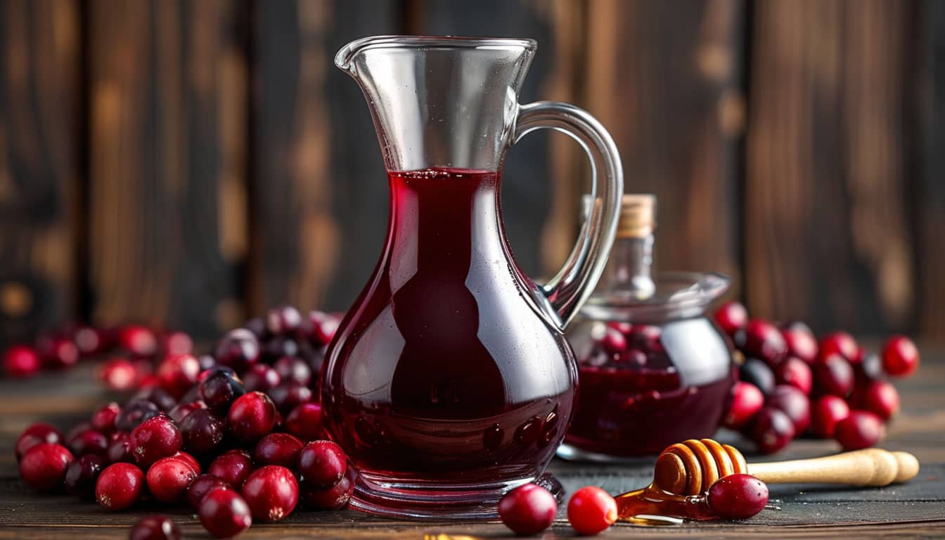 Морс из замороженной клюквы с мёдом