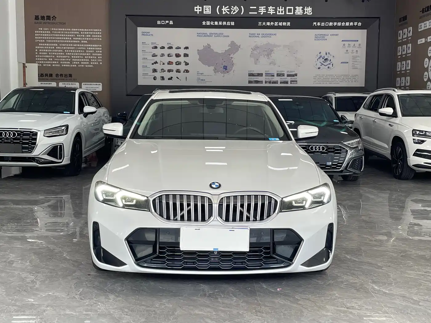 BMW 320Li G28 2023 M Sport Package — вид спереди, фары, решётка радиатора и передний бампер