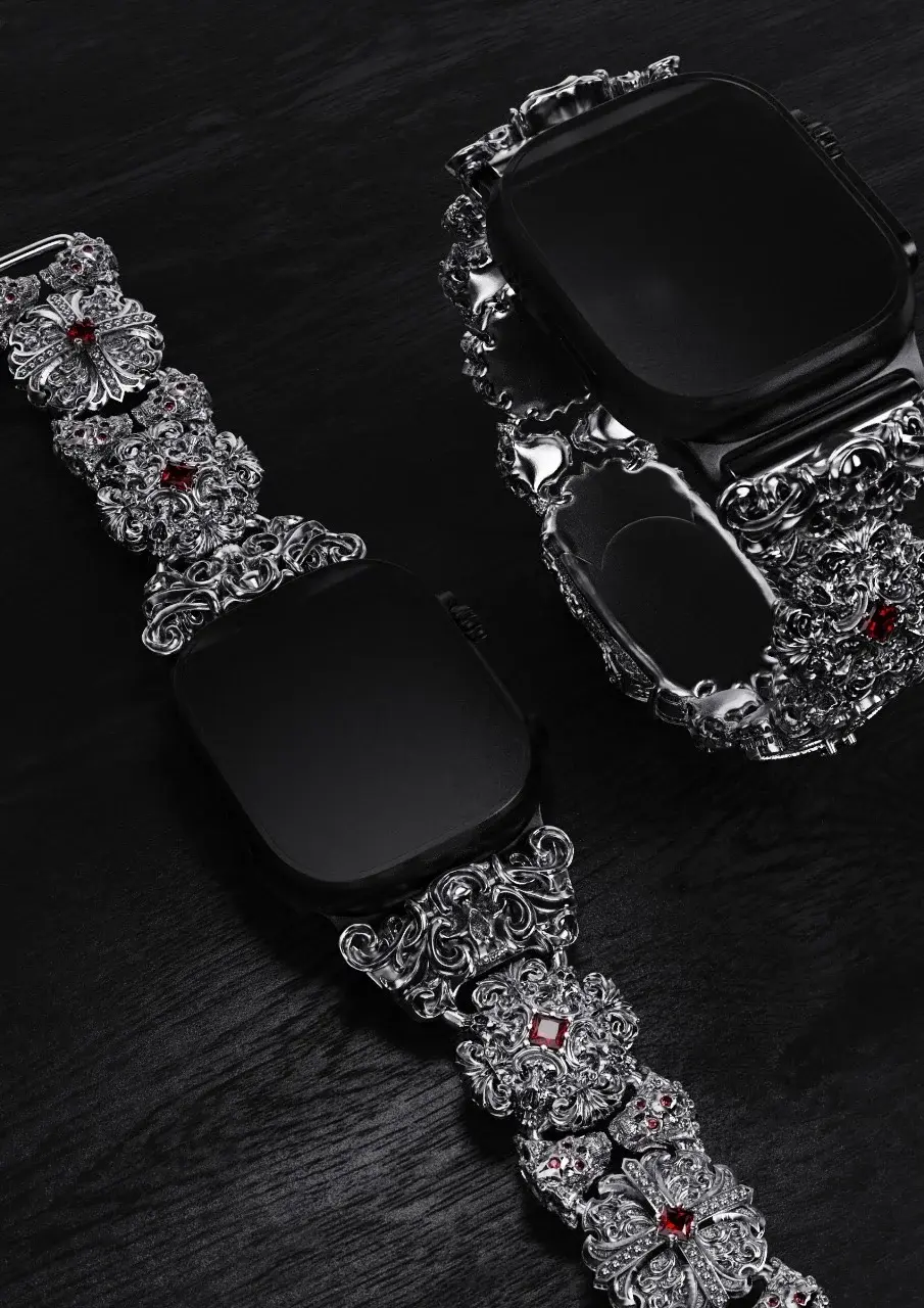 Ремешок из серебра с черепом для Apple Watch