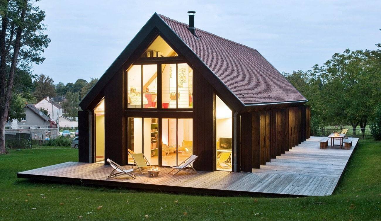Дизайн дома с стиле барнхаус