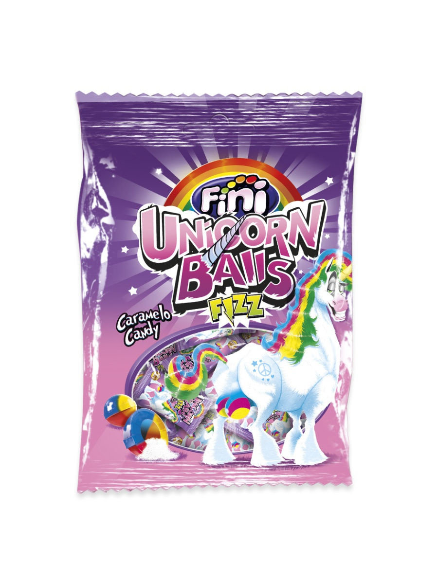 Карамель леденцовая fini: Unicorn balls кислые 80гр.