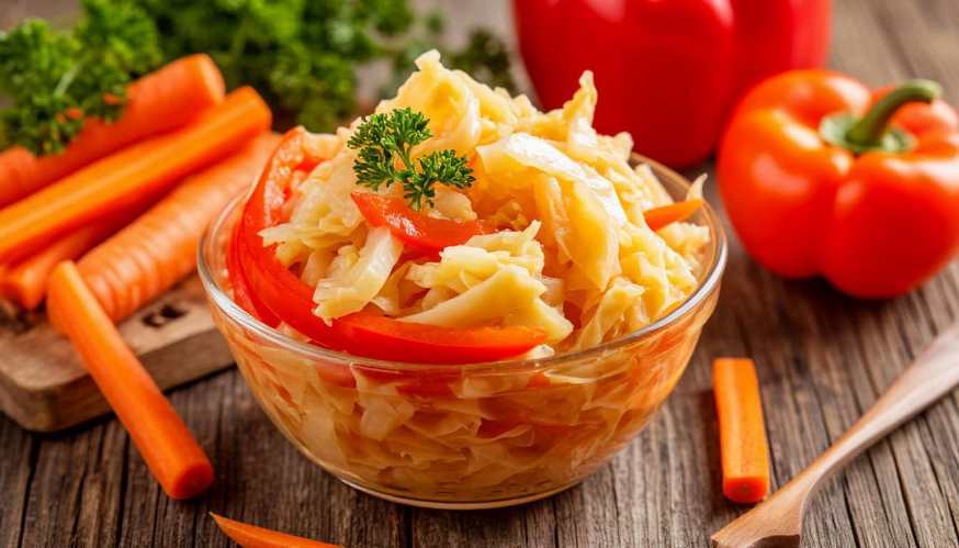 капуста маринованная с перцем и морковью