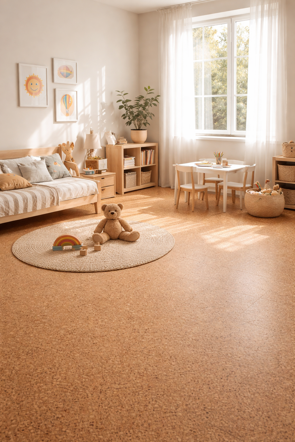 Пробковый пол в детской комнате