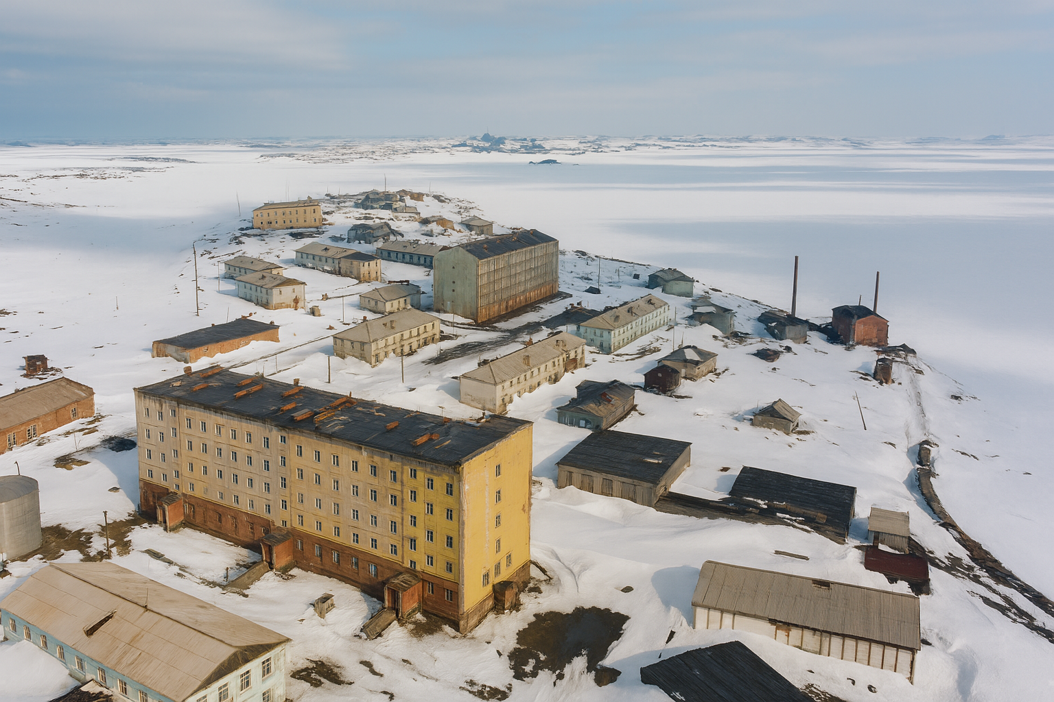 Посёлок Диксон на берегу Карского моря