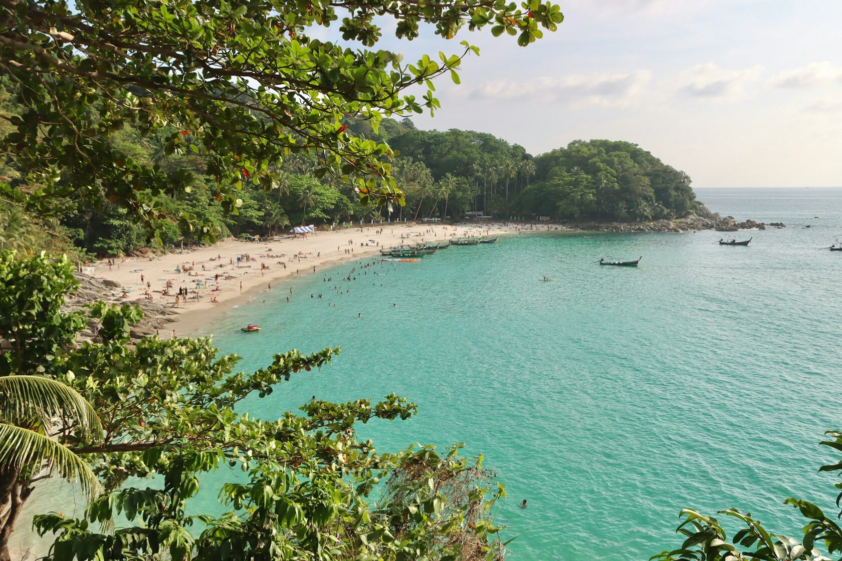 Nai Harn hidden cove with surrounding cliffs