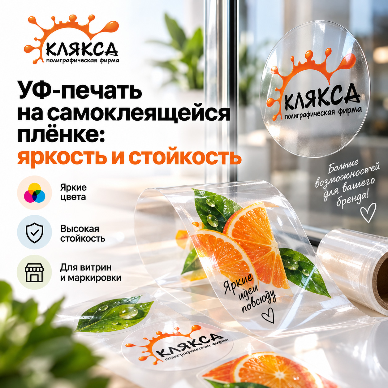 УФ-печать на самоклеящейся плёнке в Калининграде
