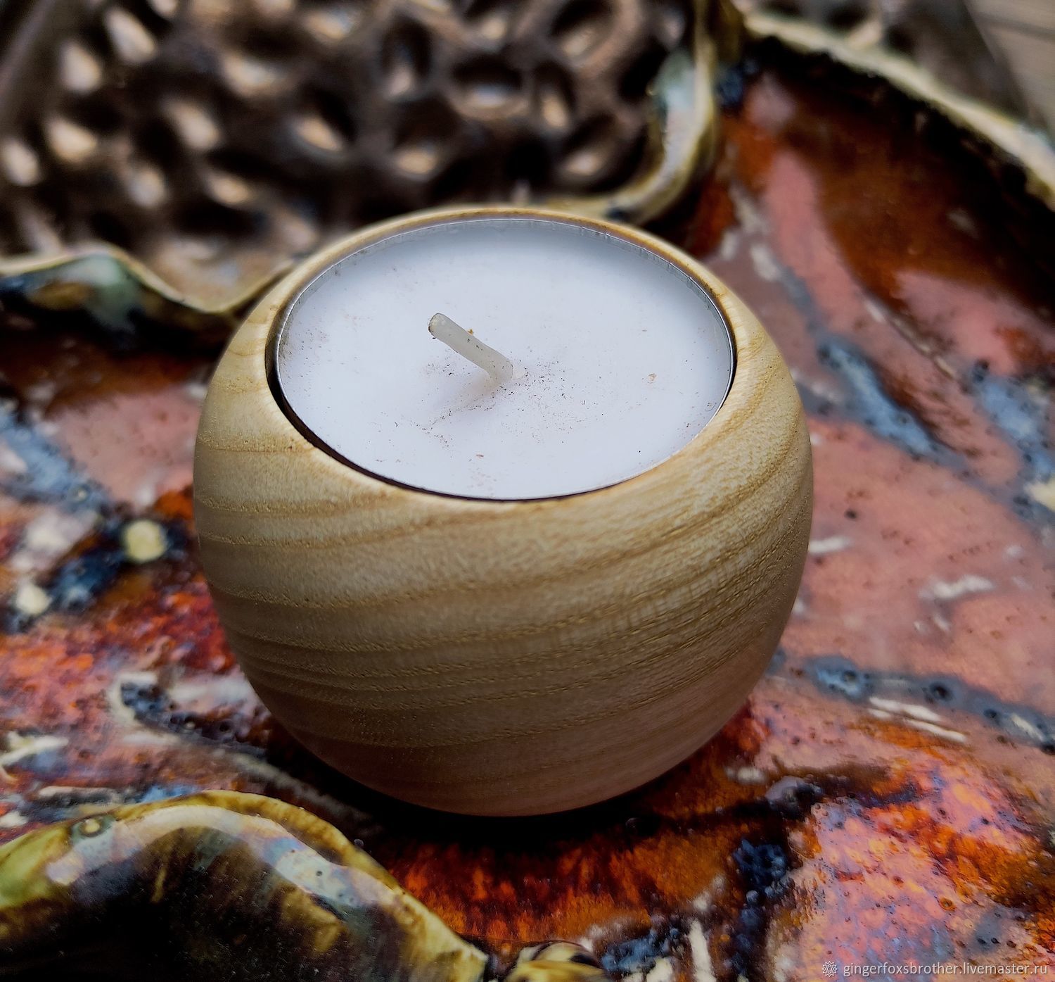 подсвечник из ясеня ручной работы