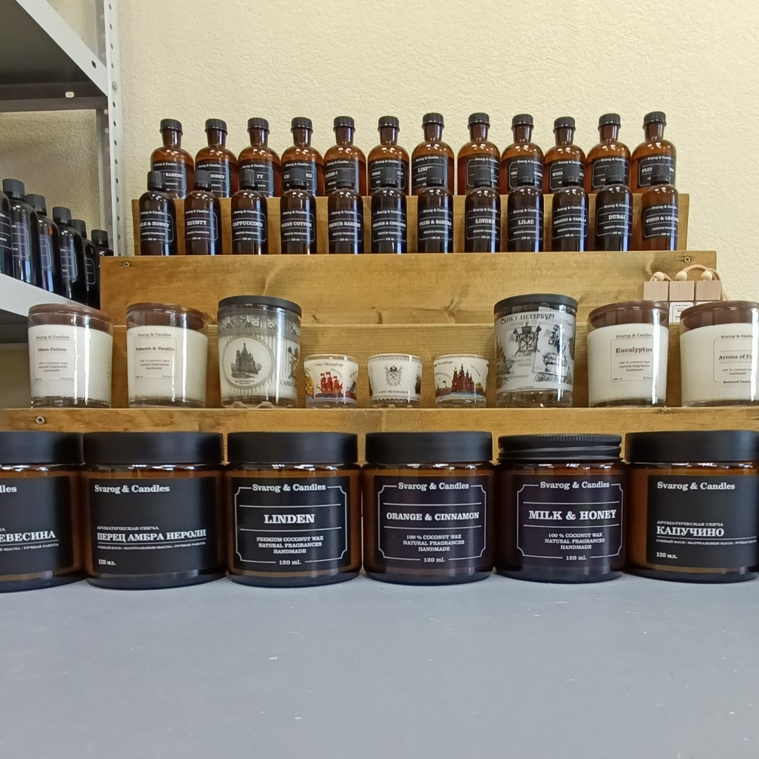 Ассортимент свечей и интерьерных ароматов Svarog Candles