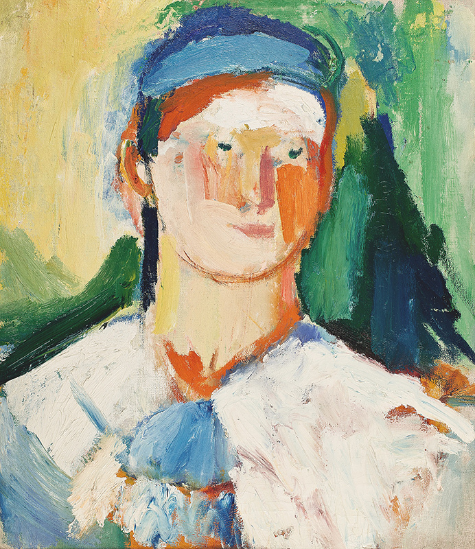 Автопортрет с голубой повязкой. 1930-е