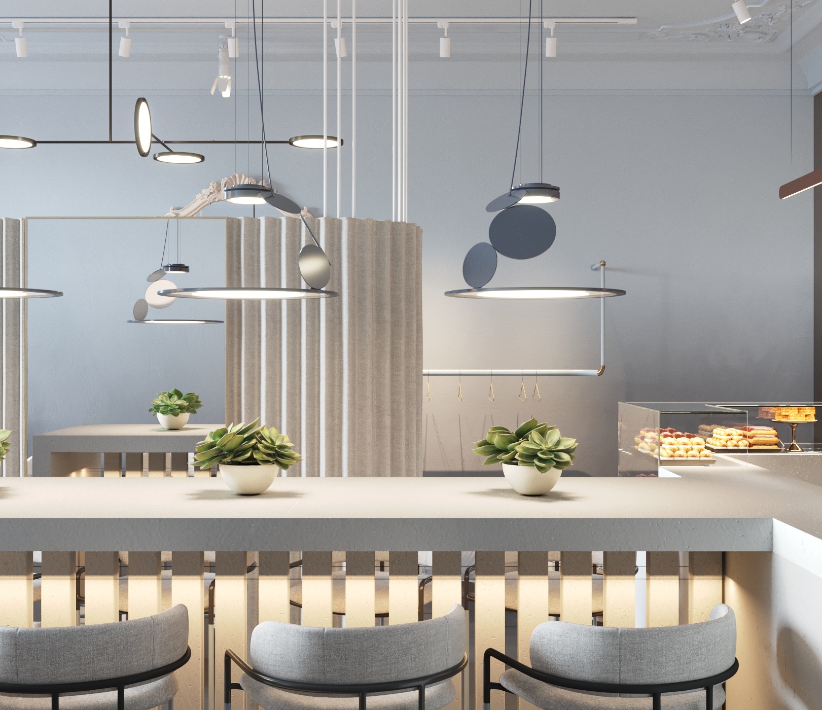 Interior design studio. Interior design of a commercial. Interior design atelier