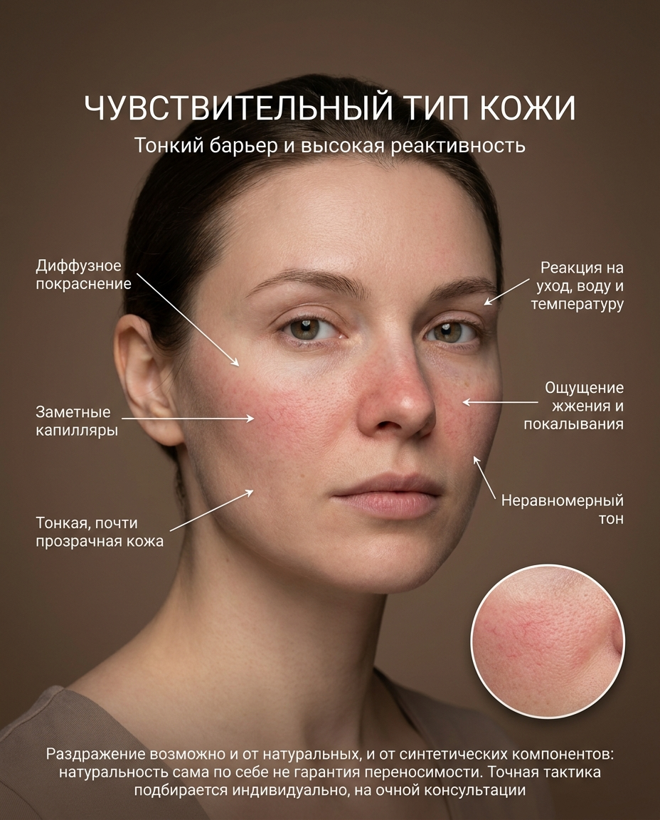Чувствительный тип кожи