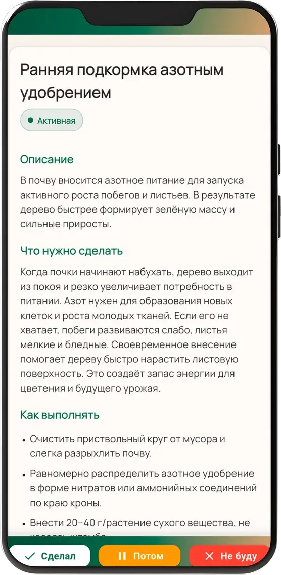 Экран рекомендаций