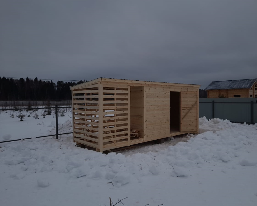 Бытовка с дровником / Сарай, Хозблок, Вагончик / 6х2