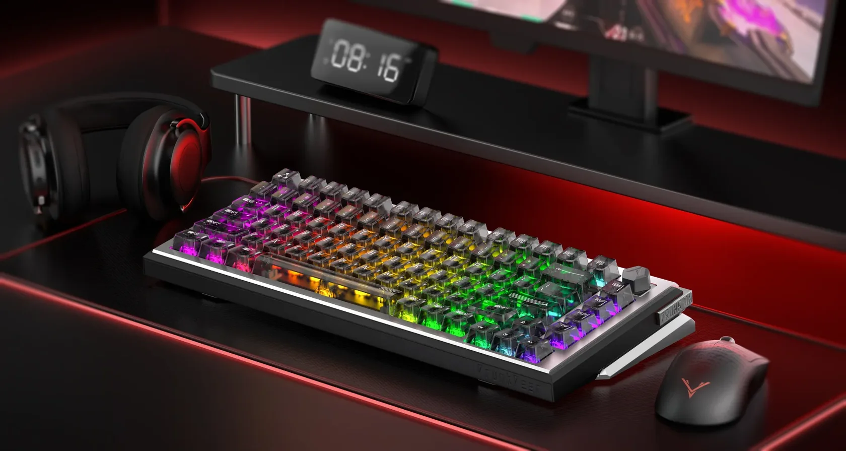 DrunkDeer A75 Ultra с RGB-подсветкой в игровом сетапе