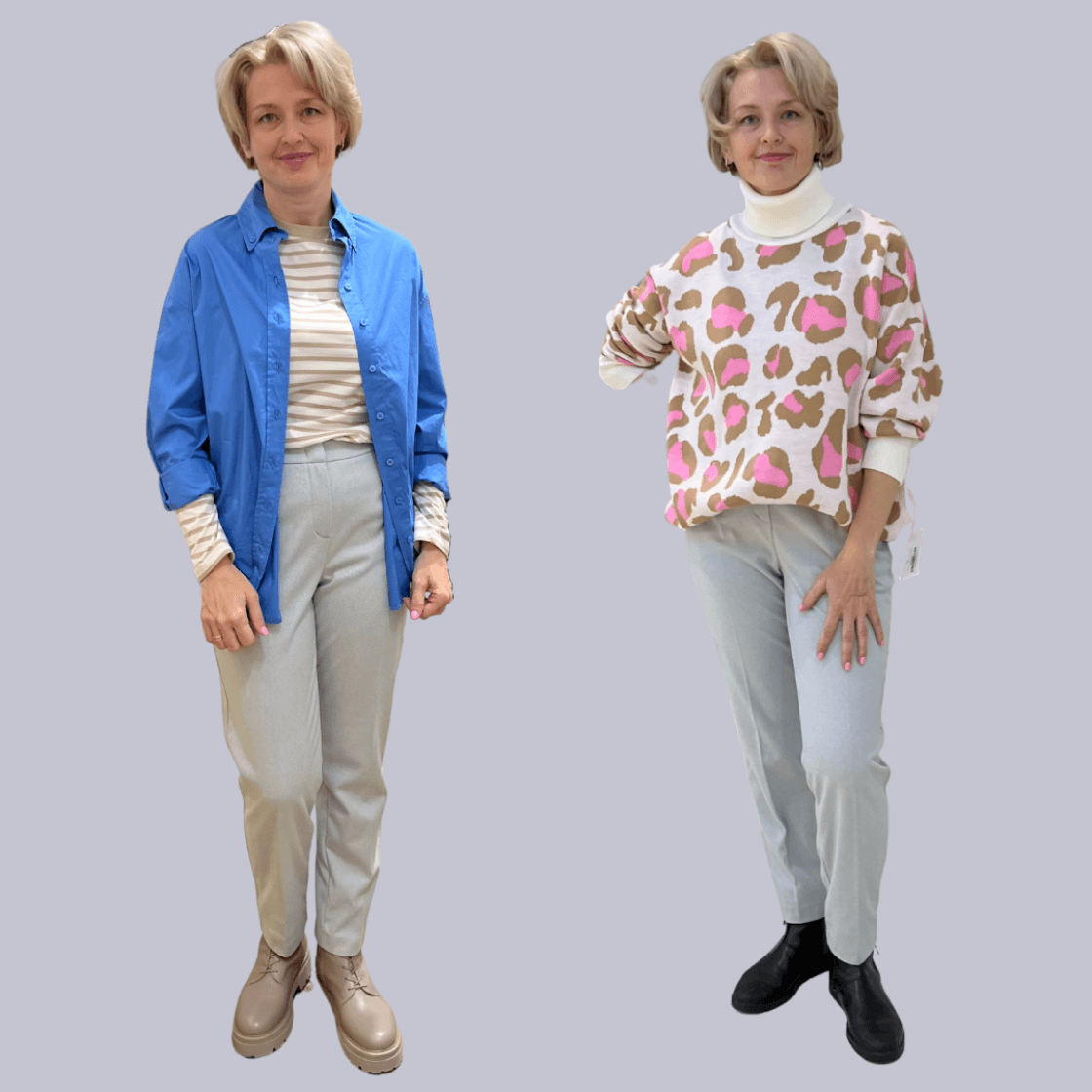 Девушка после шопинга с профессиональным стилистом