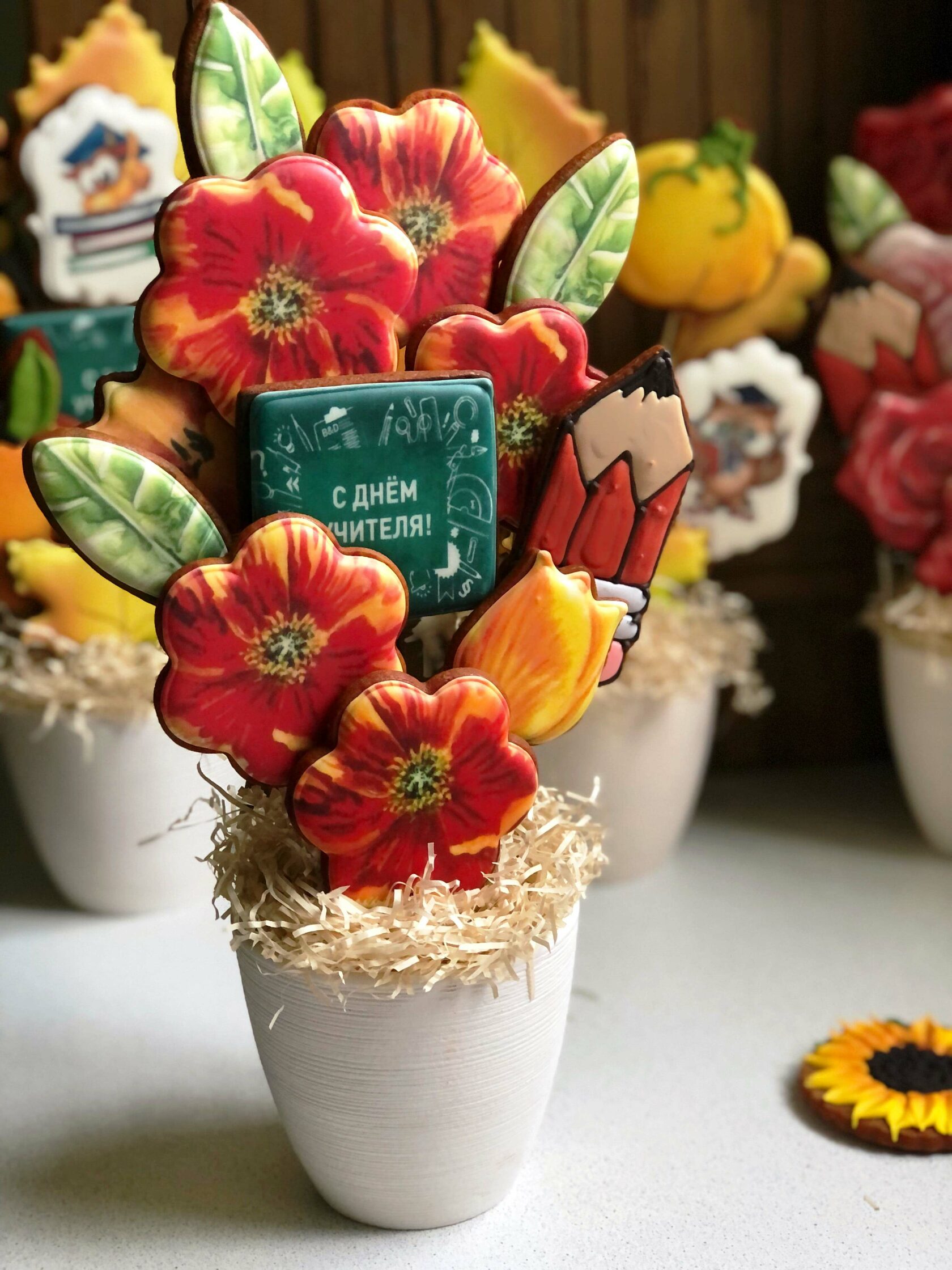 Подарок учителю - букет из имбирных пряников на День учителя