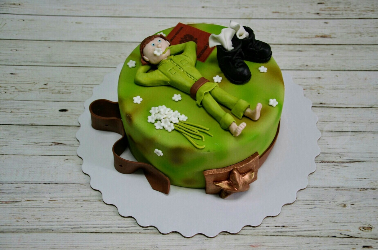 Торт для мужа зеленый