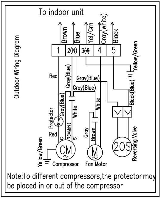 Схема подключения внешнего блока Dahatsu DHP/DHV