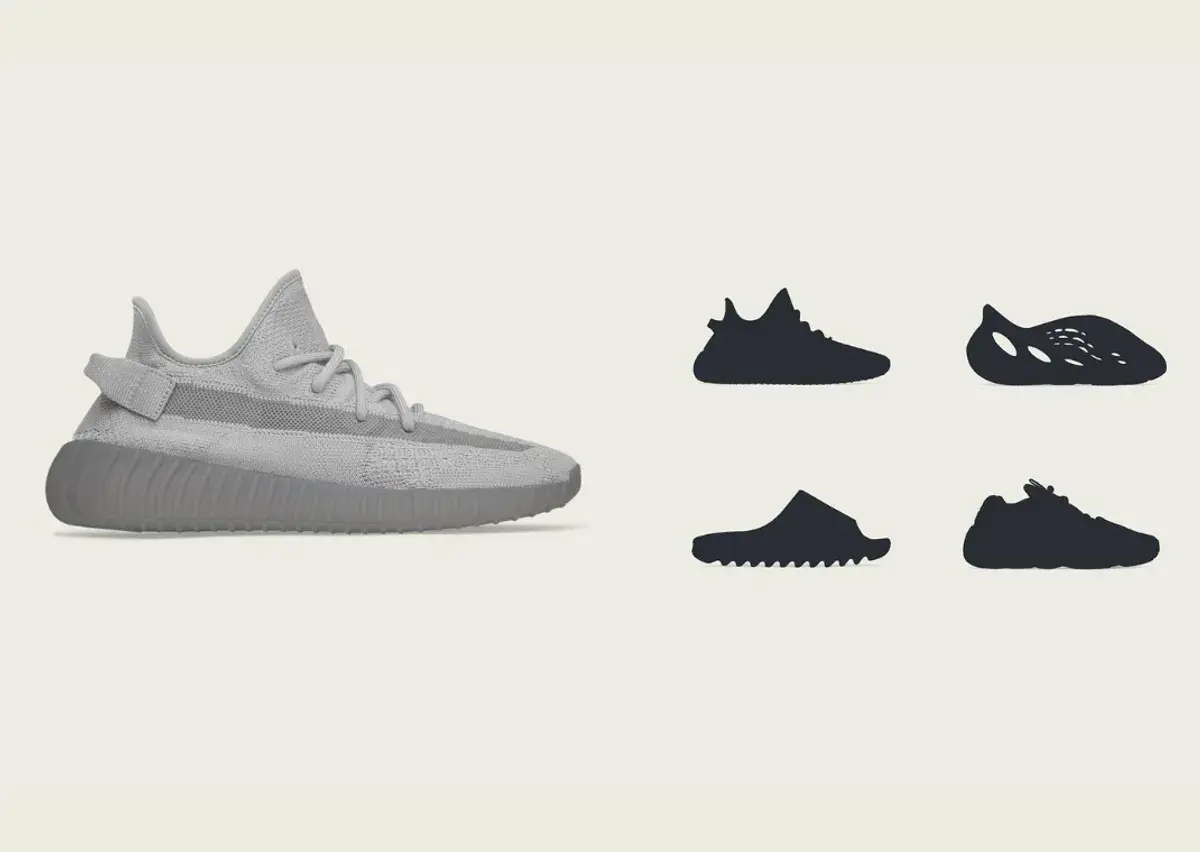 Графика, предоставленная adidas, демонстрирует кроссовки Yeezy, которые выйдут в 2024 году