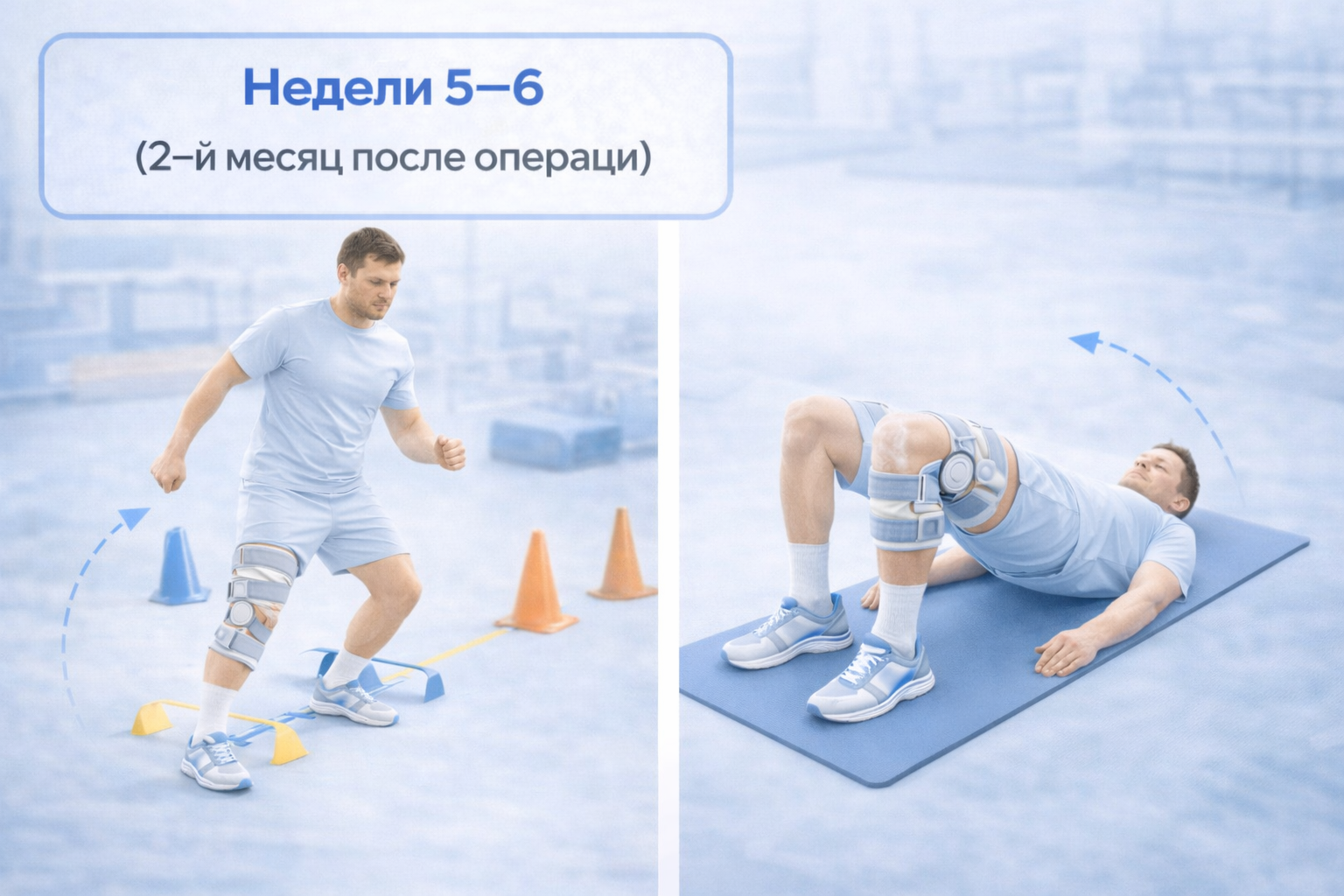 Реабилитация после пластики ПКС 5–12 недель: упражнения на баланс