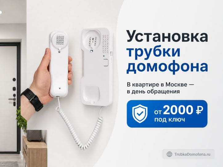 Установка трубки домофона в квартире в Москве: цена сроки гарантия