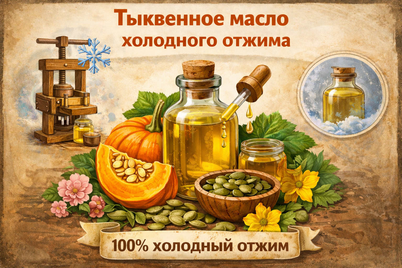 Тыквенное масло холодного отжима