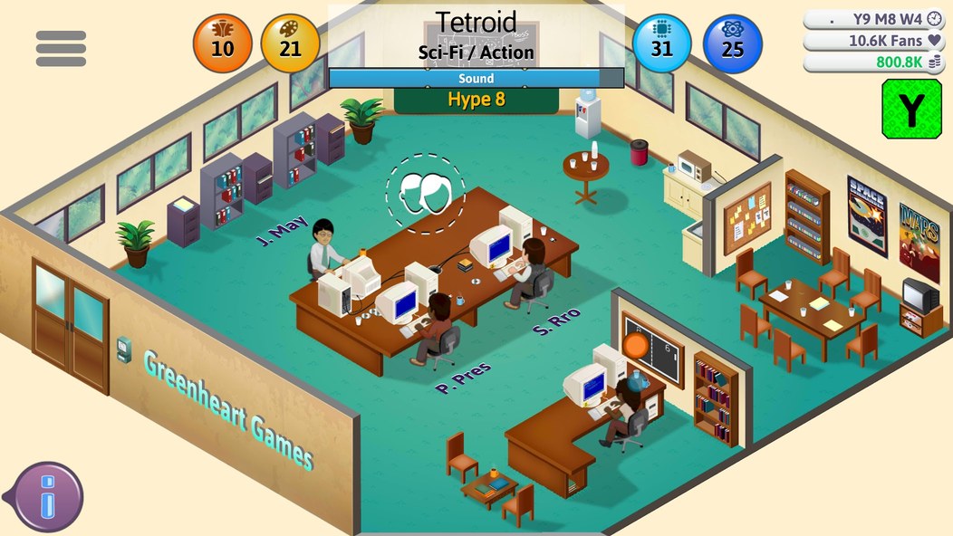 Game Dev Tycoon: бизнес-симулятор игровой студии, офис разработчиков