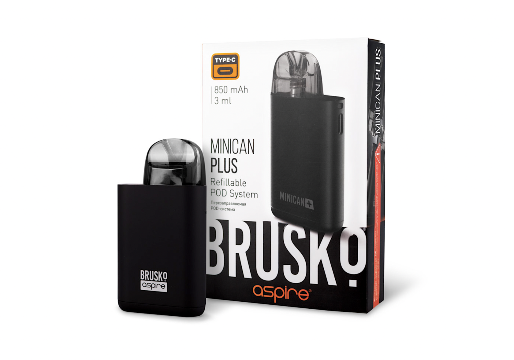 Pod-система brusko Minican Plus, 850 Mah,. Бруско миникан 850mah. Бруско миникан плюс черный. Aspire brusko Minican Plus pod Kit.