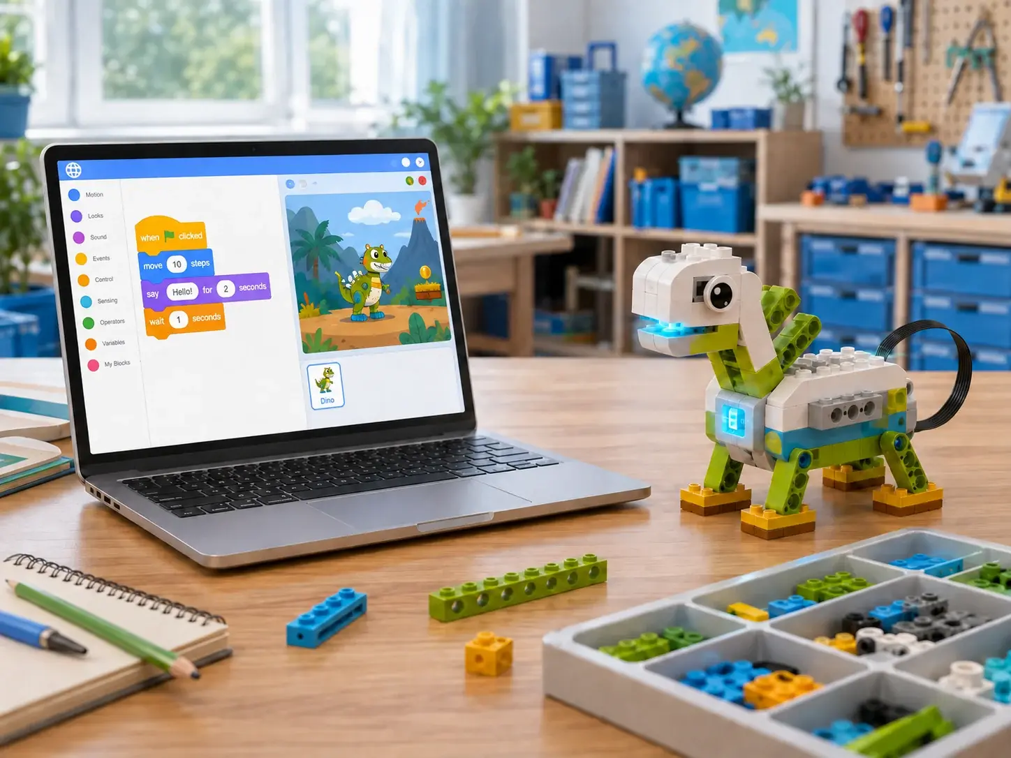 Первый семестр курса Scratch: программирование LEGO WeDo 2.0 в Scratch