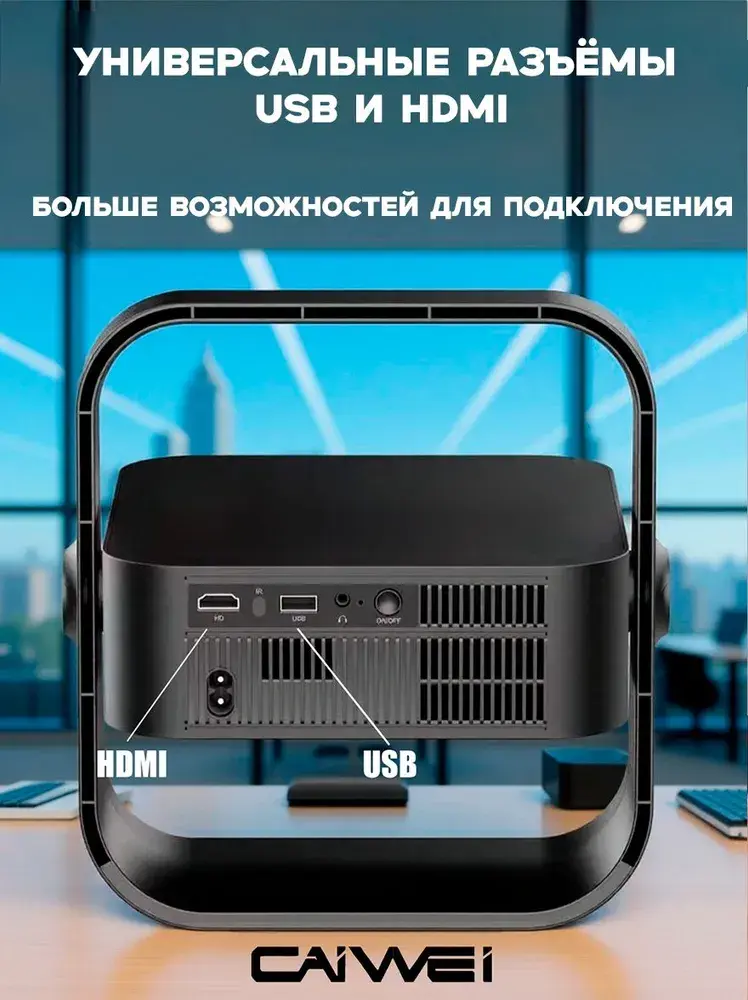 HDMI и USB на панели проектора CAIVVEI