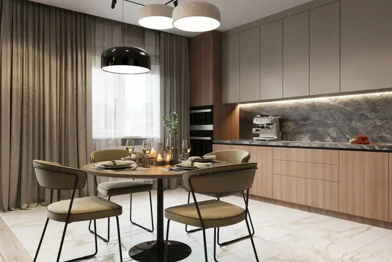 кухня премиум на заказ с частном доме Малоярославец