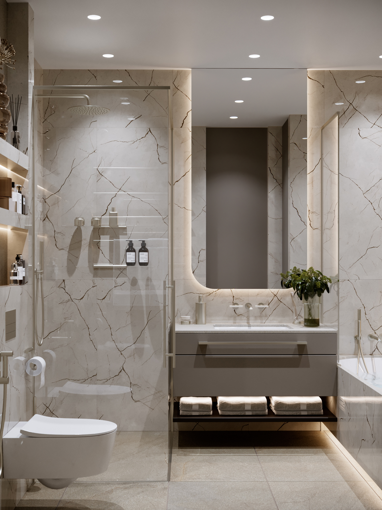 Дизайн интерьера санузла в современном стиле