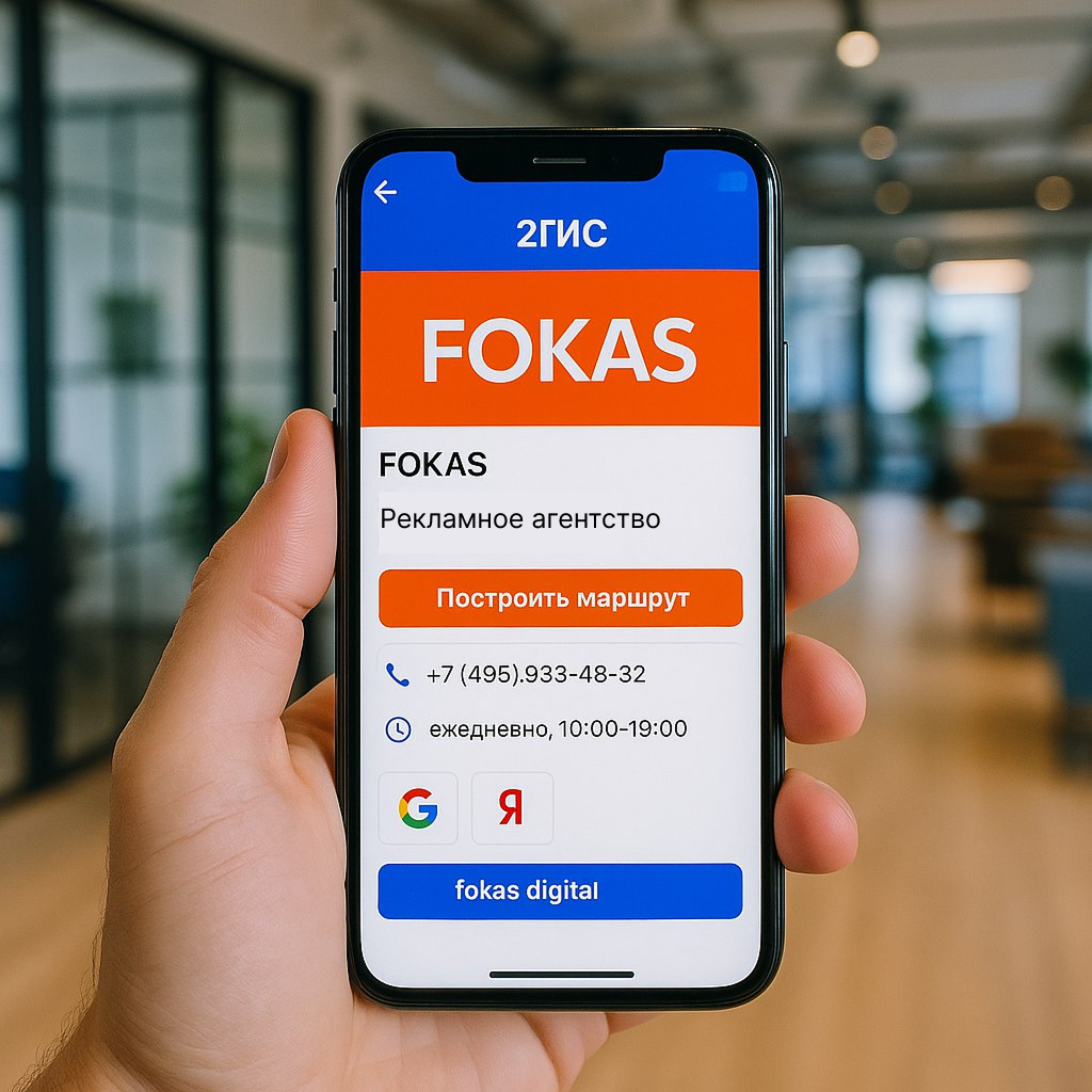 Карточка компании в 2ГИС, оформленная FOKAS