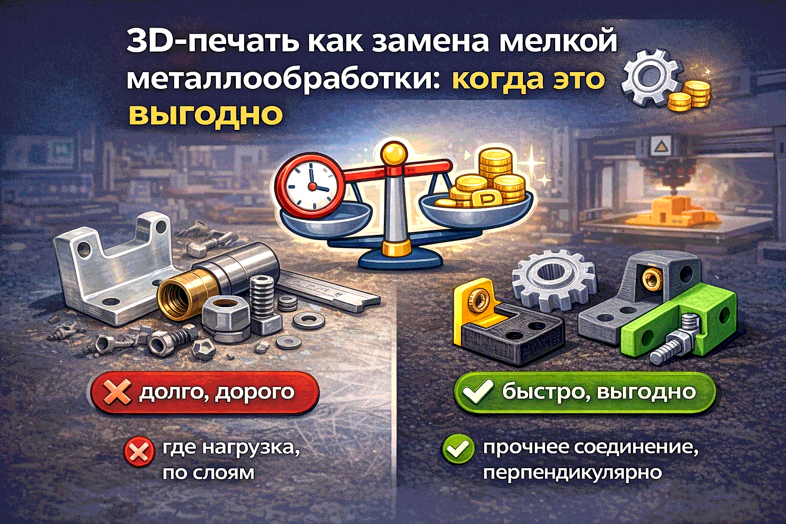 3D-печать как замена мелкой металлообработки: когда это выгодно ️
