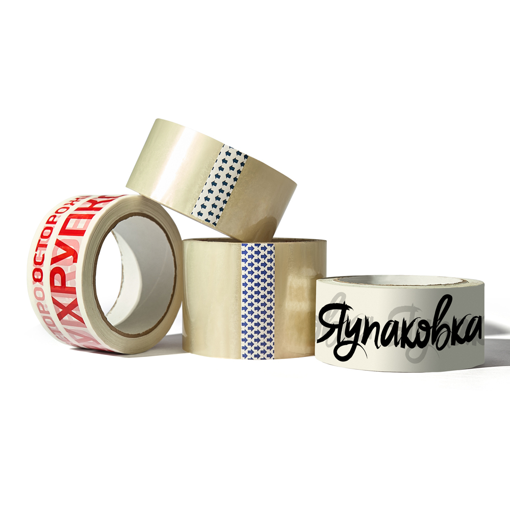 съемка композиция из скотчей для упаковки с надписями