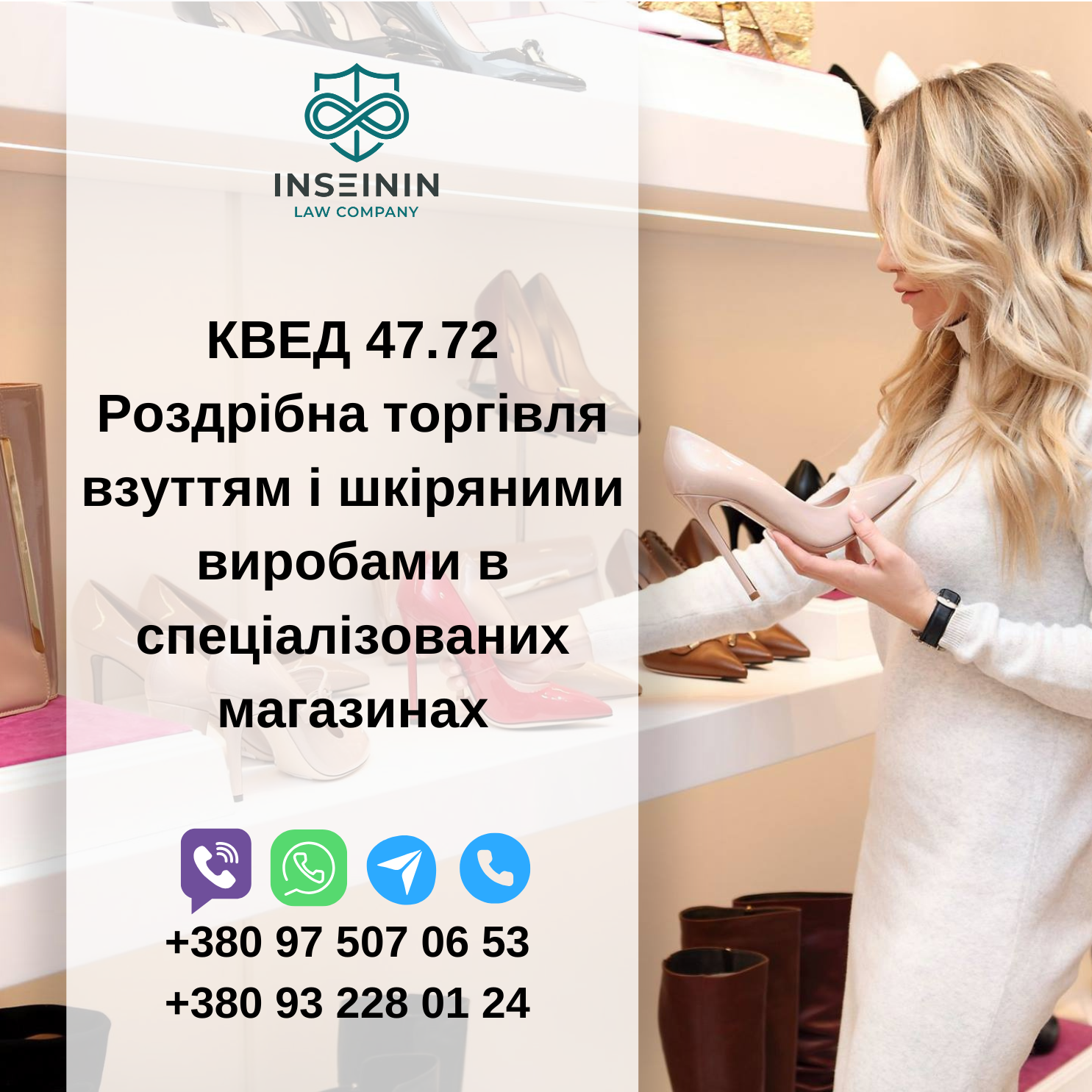 КВЕД 47.72 Роздрібна торгівля взуттям і шкіряними виробами в спеціалізованих магазинах