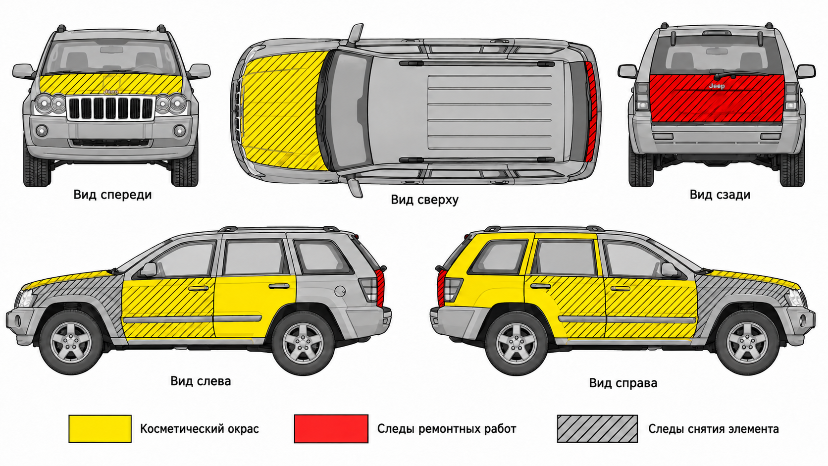 Карта ЛКП Jeep Grand Cherokee