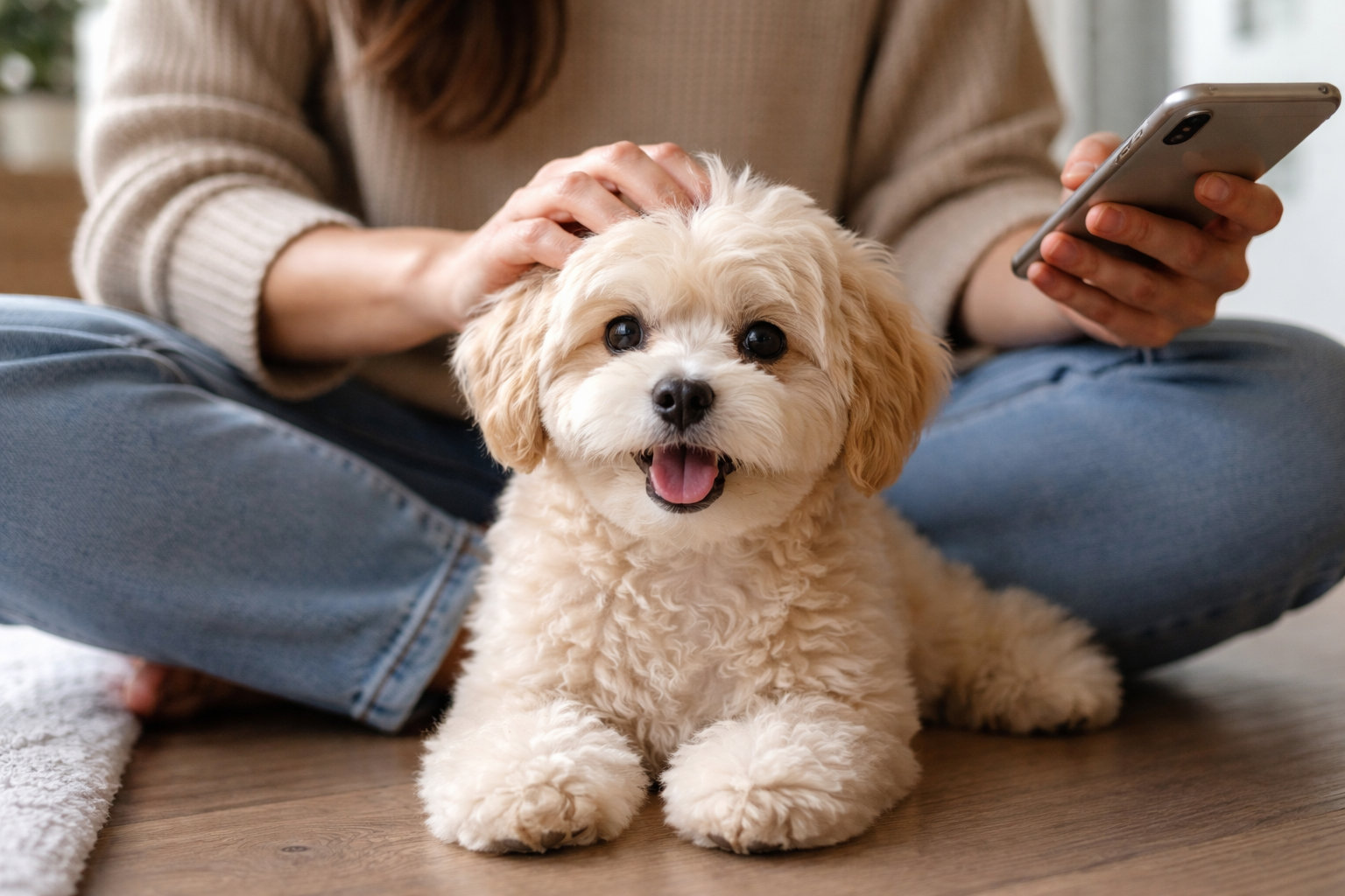 Щенок с хозяйкой