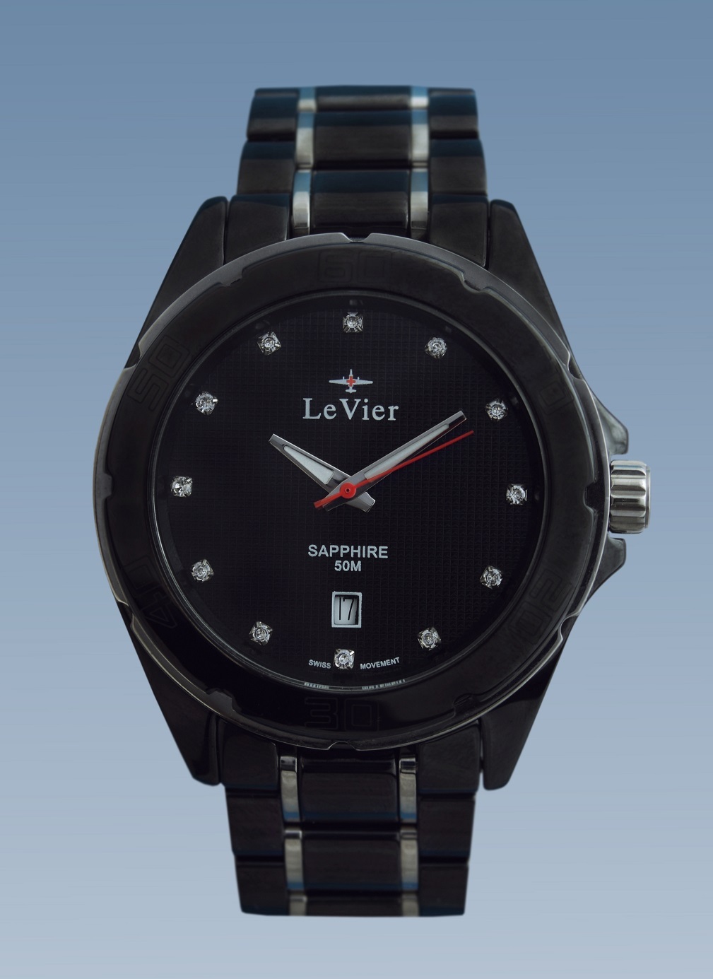 Купить настоящие Мужские керамические часы LeVier L 7518 M Bl