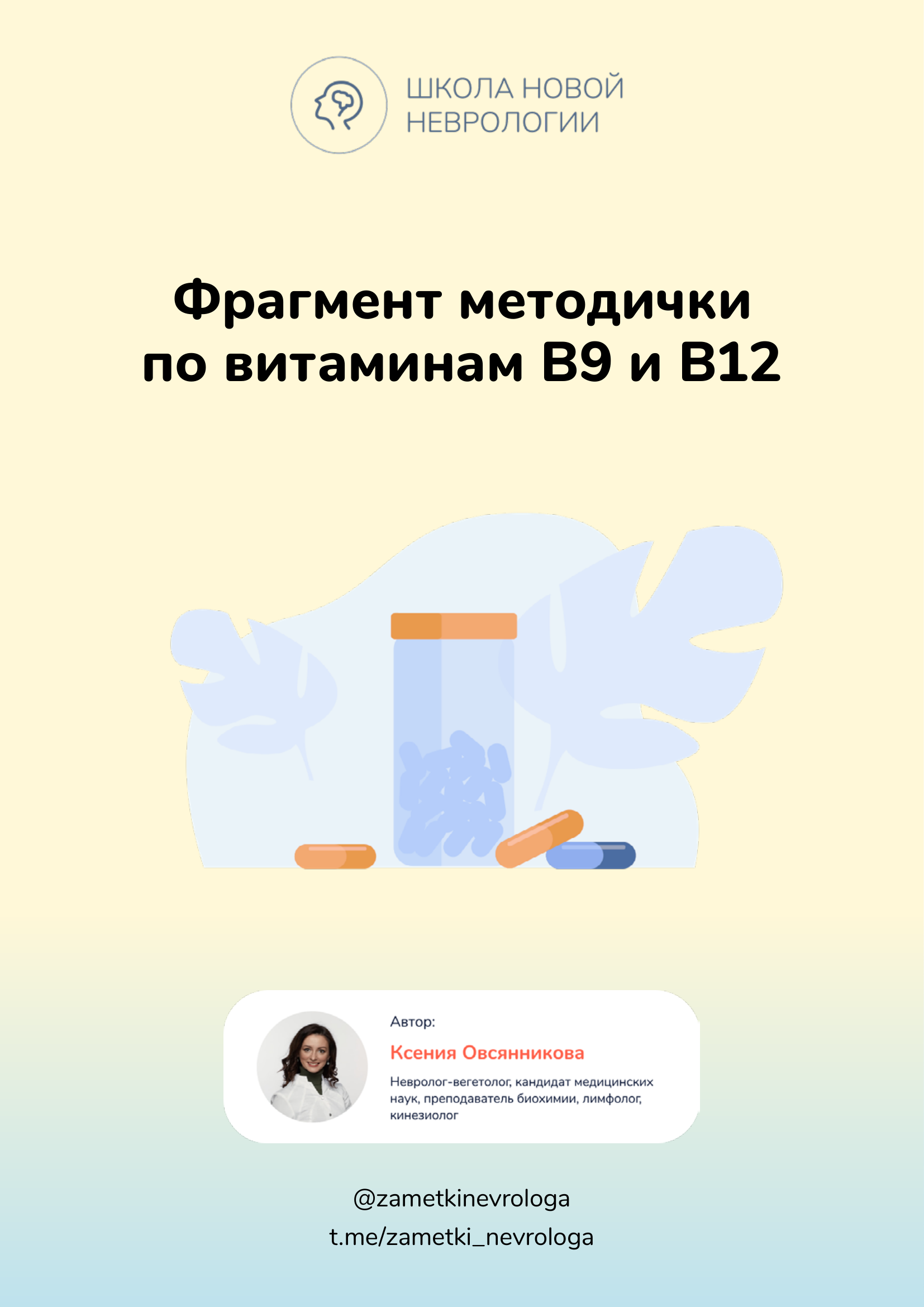Фрагмент методички по витаминам B9 и B12
