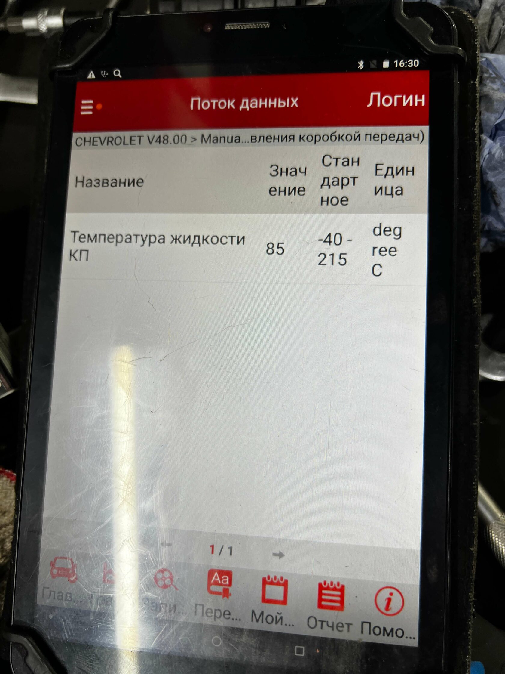 Контроль температуры АКПП сканером