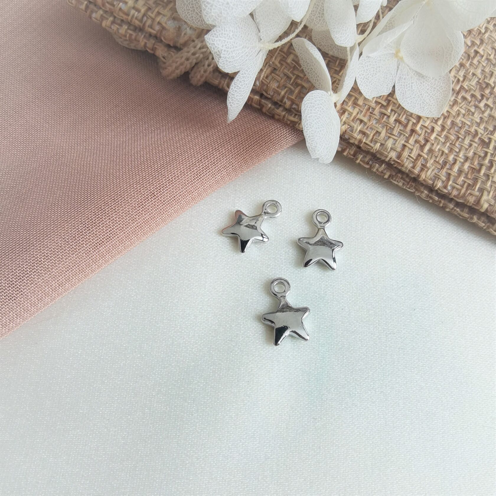 Кулон звезда гладкая, родий