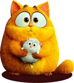 Кот с хомяком в лапах