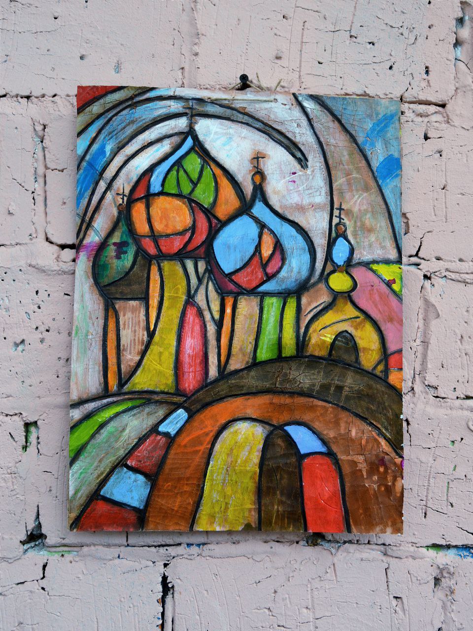 Скульптура настенная из фактурной кожи А.МузылевЪ &quot;Двуликий Дзен Гранж 1&quot;