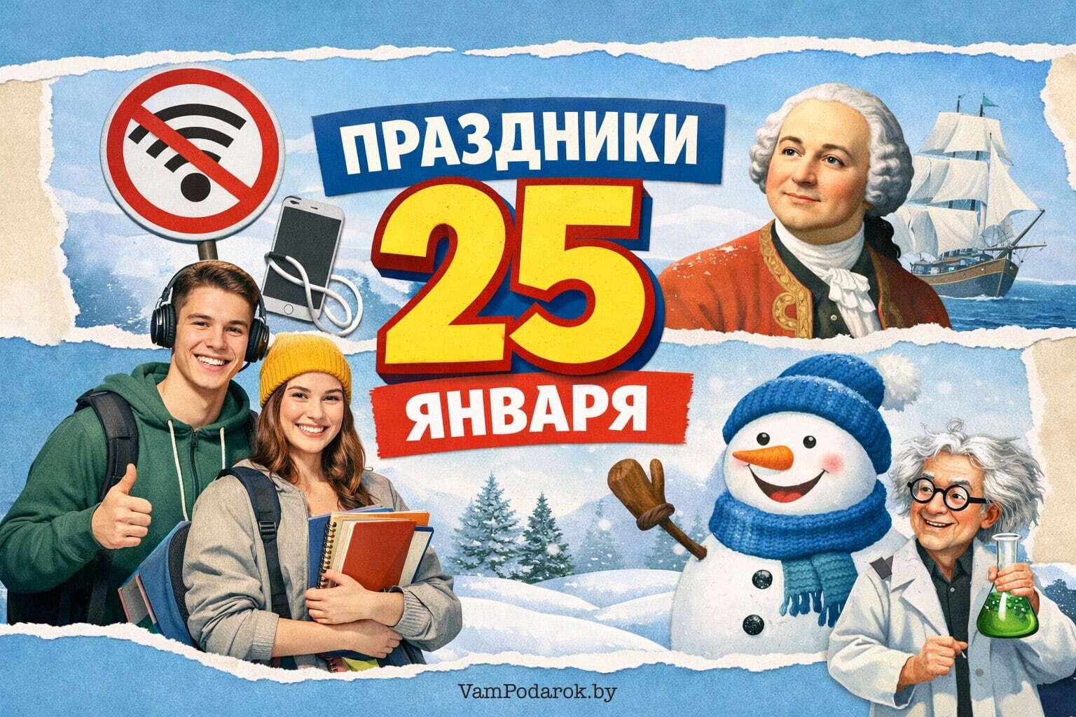 Праздники 25 января 2026 года – открытки и картинки