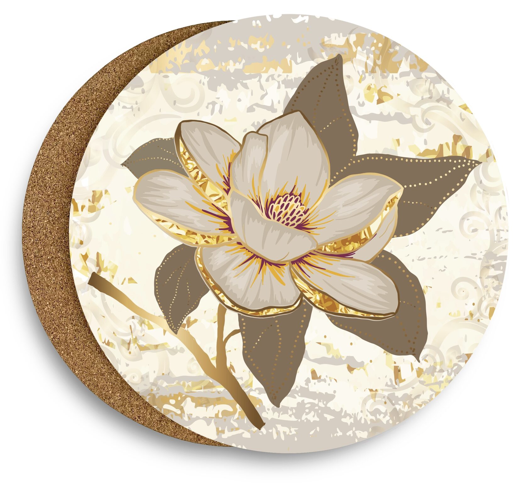 Салфетки сервировочные круглые "Золотая магнолия"
