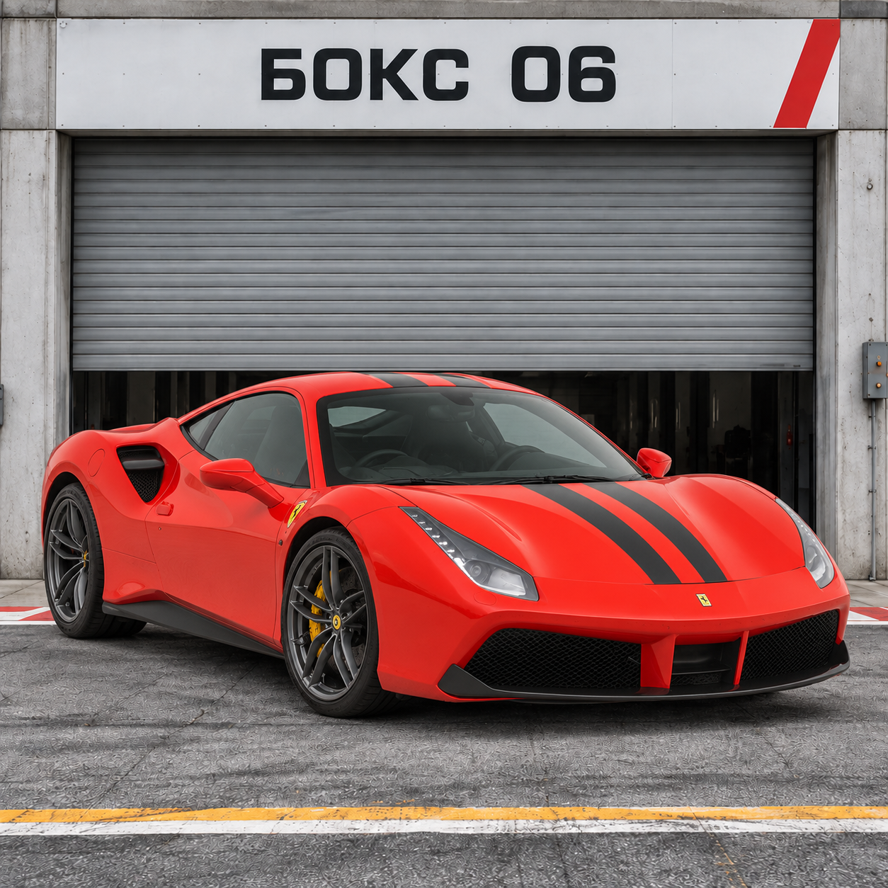 Ferrari 488 GTB у пит-бокса