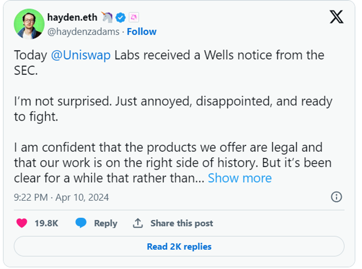 SEC vs Uniswap: War on DeFi