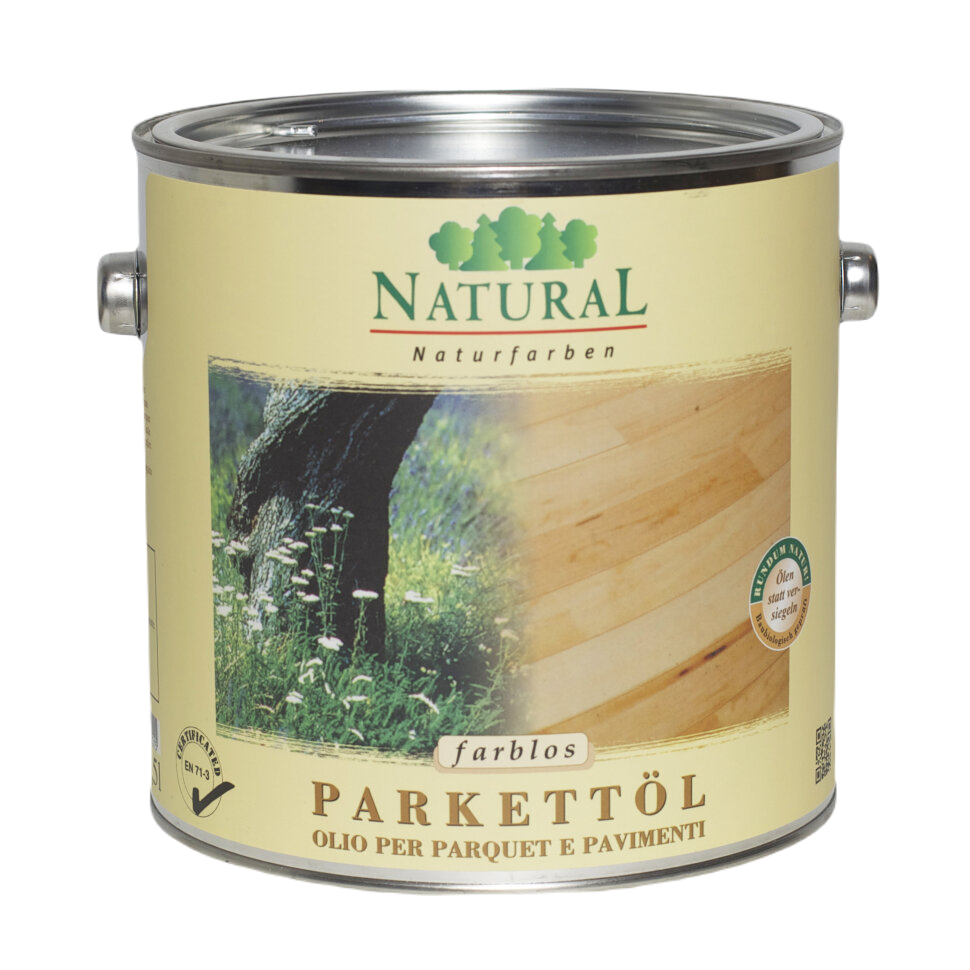 NATURAL Parkettöl Масло для деревянного пола. Масло для дерева предназначено для всех видов древесины, пробки и ОСБ-плит. Масло для защиты столешниц и наружных деталей мебели. Масло для деревянной детской мебели и игрушек. 