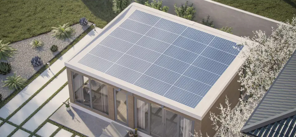The buildings can even come with solar panels installed in the roofs
